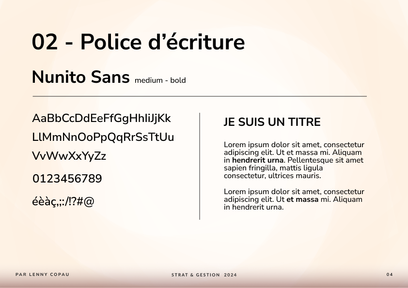 Police Charte Graphique Strat&Gestion Lenny Copau