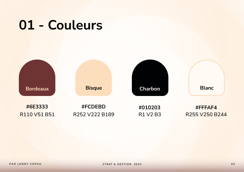 Couleurs Charte Graphique Strat&Gestion Lenny Copau